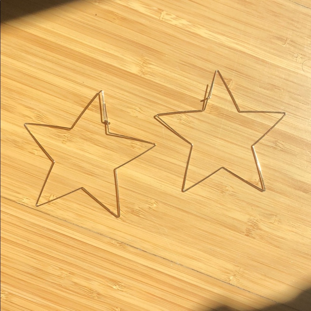 Gold star hoop earrings